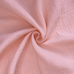 Ткань Муслин Жатый, цвет Нежно-Розовый (на отрез)  в Магнитогорске