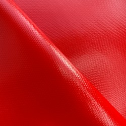 Ткань ПВХ 600 гр/м2 плотная, Красный (Ширина 150см), на отрез  в Магнитогорске