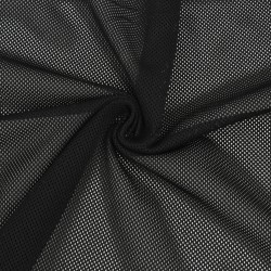Трикотажная Сетка 75 г/м2, цвет Черный (на отрез)  в Магнитогорске