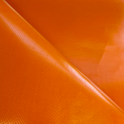 Ткань ПВХ 450 гр/м2, Оранжевый (Ширина 160см), на отрез  в Магнитогорске