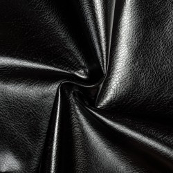 Ткань Дерматин (Кожзам) для мебели, цвет Черный (на отрез)  в Магнитогорске