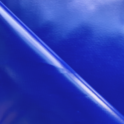 Ткань ПВХ 450 гр/м2, Синий (Ширина 160см), на отрез  в Магнитогорске