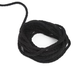 Шнур для одежды тип 2,  Чёрный (плетено-вязаный/полиэфир)  в Магнитогорске