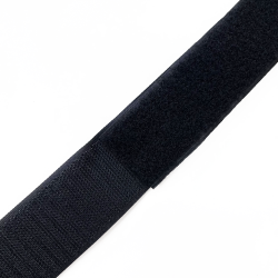 Контактная лента 40мм (38мм) цвет Черный (велькро-липучка, на отрез)  в Магнитогорске